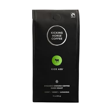 Kicking Horse Coffee, Kick Ass, Dark Roast, Ground, 10 Oz - Certified Organic, Fairtrade, Kosher Coffee - Image 1