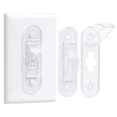 Wall Switch Guard, Childproof Light Switch Cover Guard | Toggle Style | Light Switch Protection | Lock Toggle Switch in On or Off Position | 2 Pack, Clear - Image 1