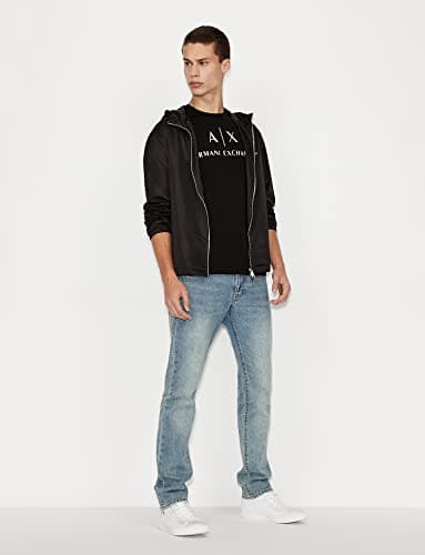 Armani Exchange Men's Classic Crew Logo Tee T Shirt, Black, Medium - Image 3