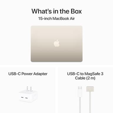 Apple 2024 MacBook Air 15-inch Laptop with M3 chip: Built for Apple Intelligence, 15.3-inch Liquid Retina Display, 16GB Unified Memory, 512GB SSD Storage, Backlit Keyboard, Touch ID; Starlight - Image 7