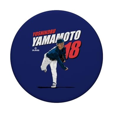 Yoshinobu Yamamoto | Los Angeles MLB Player | MLBYAM3003 PopSockets Adhesive PopGrip - Image 3