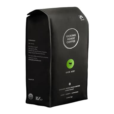 Kicking Horse Coffee, Kick Ass, Dark Roast, Whole Bean, Certified Organic, Fairtrade, Kosher Coffee, 2.2 Lb, 35.2 Ounce - Image 1