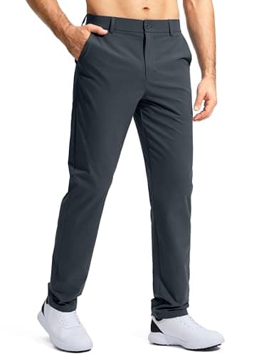 Pudolla Men's Golf Pants Stretch Classic Fit Work Dress Pants 32 Lightweight Quick Dry Casual Slacks Trousers with Pockets(Iron Grey 34Wx32L) - Image 1