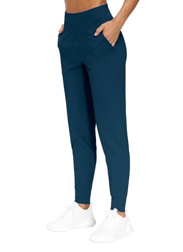 THE GYM PEOPLE Women's Joggers Pants Lightweight Athletic Leggings Tapered Lounge Pants for Workout, Yoga, Running Dark Blue Green - Image 2