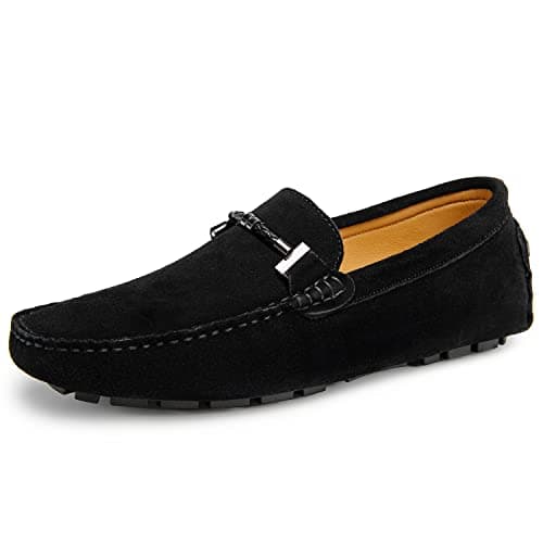 Go Tour New Mens Casual Loafers Moccasins Slip On Driving Shoes Black 10.5/45 - Image 1