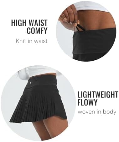 baleaf Women's Pleated Tennis Skirt Golf Skorts for Woman High Waisted Lightweight Athletic Shorts Pockets - Image 5