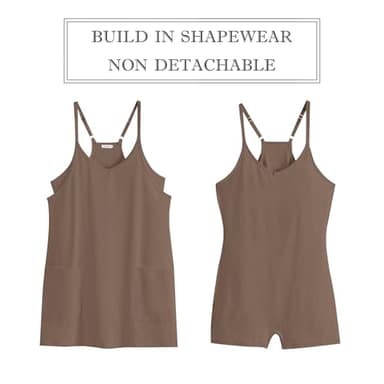 ANRABESS Women Athletic Dress Summer Tennis Workout Active Sports Mini Romper Dress Built in Shorts Travel Vacation Clothes Coffee Small - Image 6