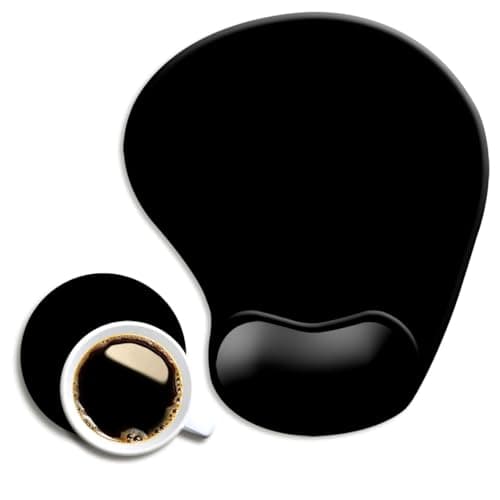 DOOKE Ergonomic Mouse Pad with Wrist Support and,Mouse Pads with Non-Slip PU Base for Home Office Working Studying Easy Typing & Pain Relief Black - Image 1