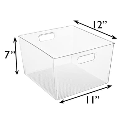 ClearSpace XL Clear Plastic Storage Bins - 2 Pack for Kitchen Cabinet and Fridge Organization - Image 3