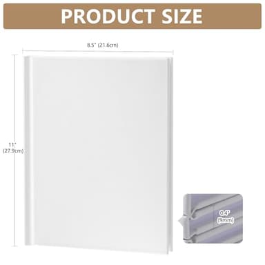 zmybcpack 6 Pack Hardcover Blank Book 8.5x11 inch, Hardcover Blank Book for Students to Write Stories, Blank Hardcover Sketchbooks Journal（White，22 Sheets/ 44 Pages Each） - Image 2