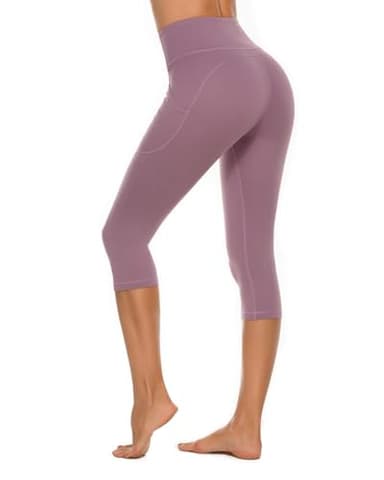 Stelle Womens High Waisted Legging Yoga Pants with Pockets for Workout(Dusty Lavender,S) - Image 6