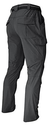 WENRONSTA Men's Hiking Work Cargo Pants Quick-Dry Lightweight Waterproof 6 Pockets Outdoor Mountain Fishing Camping Pants Dark Grey S - Image 1
