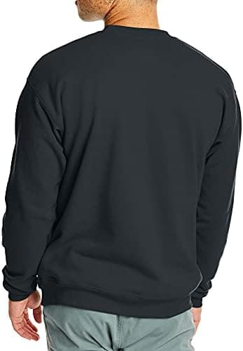 Hanes Men's EcoSmart Sweatshirt, Black, Large - Image 3