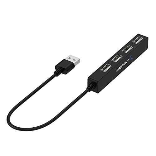SABRENT 4 Port Portable USB 2.0 Hub (9.5" Cable) for Ultra Book, MacBook Air, Windows 8 Tablet PC (HB-MCRM) - Image 1