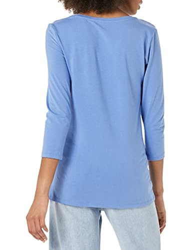 Amazon Essentials Women's Regular-Fit 3/4 Sleeve V-Neck T-Shirt (Available in Plus Size), Blue, XX-Large - Image 3