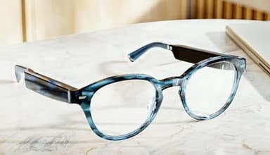 Amazon Echo Frames (newest model) + Echo Show 8 (newest model), Smart Glasses with Alexa, Round frames in Blue Tortoise with blue light filtering lenses - Image 9