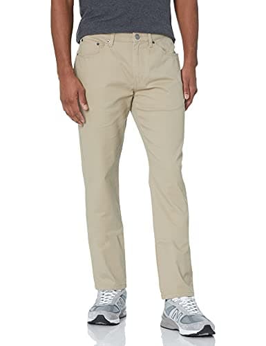 Amazon Essentials Men's Slim-Fit Pants, 5-Pocket Stretch Twill Design, Khaki Brown, 32W x 32L - Image 1