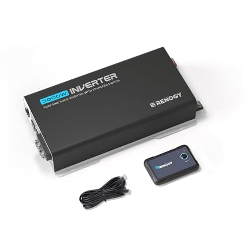 Renogy Inverter PUH, 3000W Pure Sine Wave Power Inverter with UPS Transfer Switch & Bluetooth, 12V DC to 120V AC Converter for RV, Truck, Home,Camping - 6000W Surge Power, Remote Monitoring - Image 1