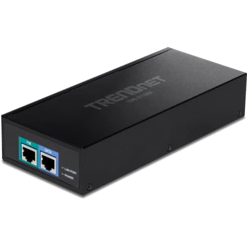 TRENDnet 10G PoE++ Injector, Supplies PoE (15.4W), PoE+ (30W), or PoE++ (90W), Converts a Non-PoE Port to A PoE ++ 10G Port, Metal Housing, Black, TPE-319GI - Image 1