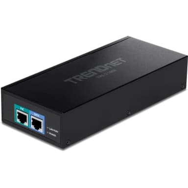 TRENDnet 10G PoE++ Injector, Supplies PoE (15.4W), PoE+ (30W), or PoE++ (90W), Converts a Non-PoE Port to A PoE ++ 10G Port, Metal Housing, Black, TPE-319GI - Image 1