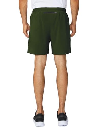 baleaf Men's 5" Running Athletic Shorts Zipper Pocket for Workout Gym Sports Lightweight Quick Dry Army Green Size M - Image 2