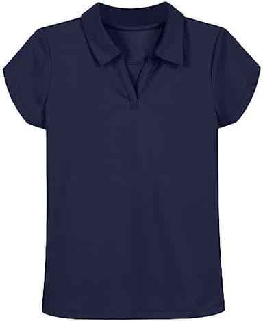 Nautica Girls' School Uniform Short Sleeve Performance Polo, Burgundy, XX-Large (20.5) Plus - Image 1