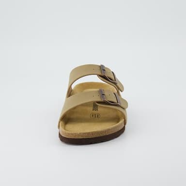 CUSHIONAIRE Lane Cork Footbed Sandals for Women – Comfortable Double Buckle Slip-On with Genuine Suede Footbed & Arch Support Slides for Women Footwear, TAUPE 8.5 - Image 8