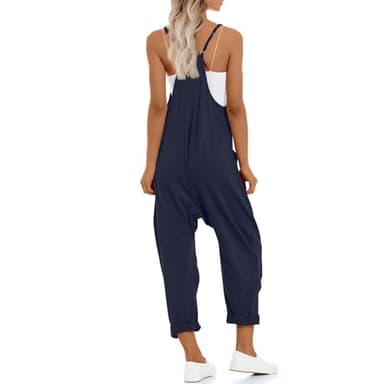 UNIANKIYA One Piece Jumpsuits for Women Casual Overalls Sleeveless Strap Rompers Travel Vacation Outfits Fall Fashion Clothes - Image 2