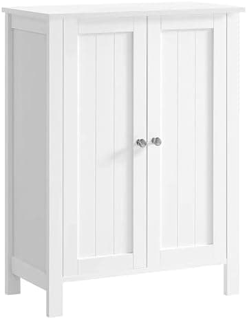 VASAGLE Floor Storage Cabinet, Freestanding Storage Unit with 2 Adjustable Shelves, for Bathroom Living Room Dining Kitchen, 11.8 x 23.6 x 31.5 Inches, White UBCB60W - Image 2