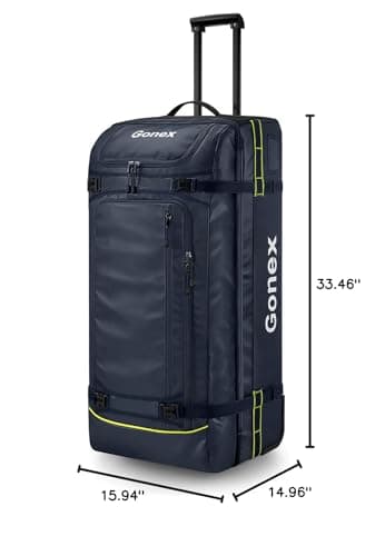 Gonex Rolling Duffle Bag with Wheels, 100L Water Repellent Large Wheeled Travel Duffel Luggage with Rollers 33 inch, Navy Blue - Image 8