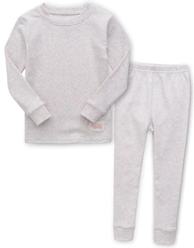 Vaenait Little Big Boys Girls Cotton Modal Fabric Kids Sleepwear Pajama Set Melange Creampink XXS - Image 1