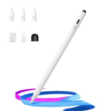 Hastraith Dual Tip Stylus Pen for iPad(2025-2018),13 Mins Fast Charge with Tilt Sensitivity and Palm Rejection for iPad 11/10/9/8/7/6th Gen,Air 7/6/5/4/3/M3/M2,Pro 13"/12.9"/11"/M4, Mini 7/6/5th,White - Image 1