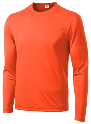 Opna Men's Long Sleeve Moisture Wicking Athletic Safety Work Shirts NEOOR-XL Orange - Image 1