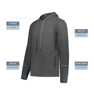 Holloway Men's Ventura Soft Knit Hoodie, Carbon Heather, 3X-Large - Image 3