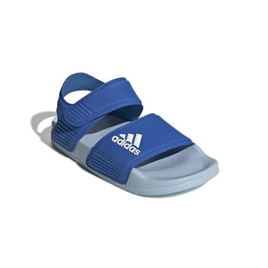 adidas Adilette Slide Sandal, Bright Royal/White/Clear Sky, 4 US Unisex Big Kid - Image 2