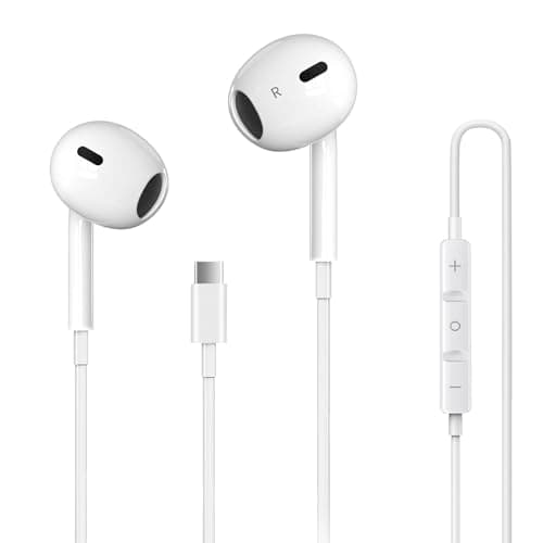 USB C Headphones for iPhone 17, Type C Earbuds Wired Earbuds with Microphone & Remote Control Noise Cancelling Earphones, Compatible with iPhone 17 Pro Max, iPad Pro, Most USB C Jack Devices - Image 1