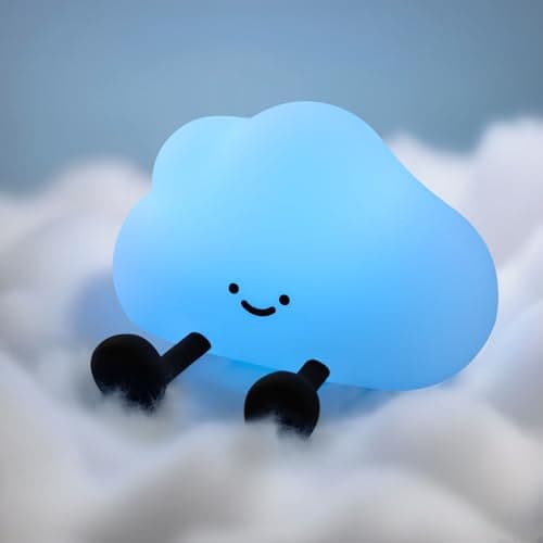 YISUN Cloud Night Light, Colorful Silicone Night Lights for Nursery, Rechargeable Dimmable Bedside Lamp with Timer, Soft Squishy Night Lamp Portable Kids Gift for Girls, Boys, Babies - Image 1