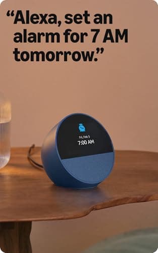Amazon Echo Spot (newest model), Great for nightstands, offices and kitchens, Smart alarm clock with Alexa, Glacier White - Image 4