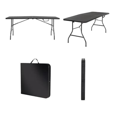 COSCO Molded Folding Banquet Table w/Handle, 6ft, Black - Image 7