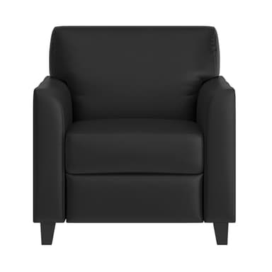 Flash Furniture Hercules Diplomat Series LeatherSoft Upholstered Side Reception Chair, Lobby Chair with Cushions and Flared Arms, Black - Image 7