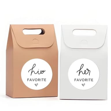 60pcs Her Favorite+60pcs His Favorite Wedding Candy Favor Stickers - Candy Bag Seals Wedding Stickers Bridal Shower Favor Treat Bag Stickers - Image 4