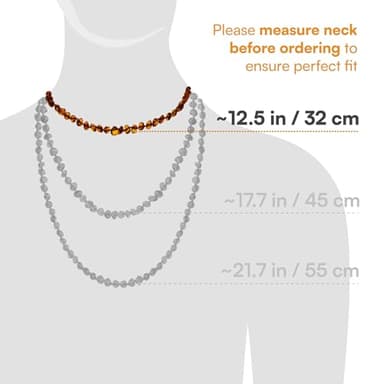 Amber Guru Baltic Amber Necklace (Authentic, Certified) - 12.5 inches - Unisex Jewelry - Cognac (Polished) - Real Amber Beads - Proud to Deliver Genuine Baltic Sea Wonder Handmade - Image 3