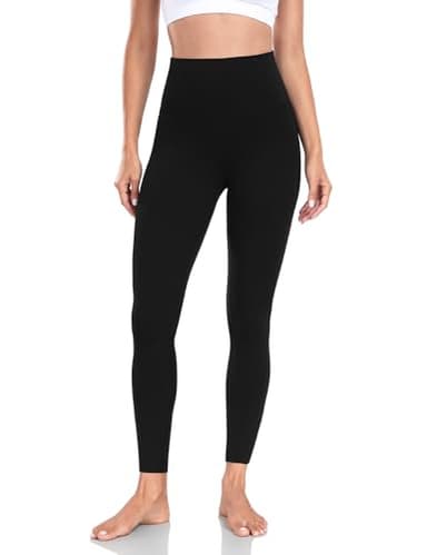 HeyNuts Yoga Pro 7/8 Leggings, High Waisted Soft Pants Buttery Workout Leggings Athletic Compression Yoga Pants 25'' Black S(4/6) - Image 3