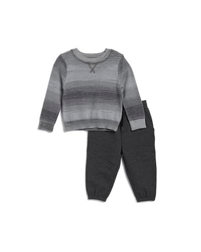 Splendid Kids Infant Boy Space Dye Sweatshirt Set, Grey Multi, 18-24 Months