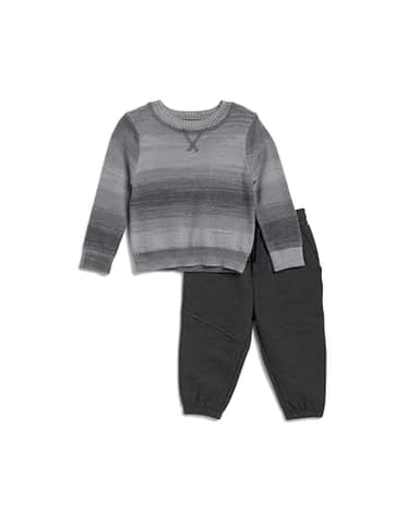 Splendid Kids Infant Boy Space Dye Sweatshirt Set, Grey Multi, 18-24 Months