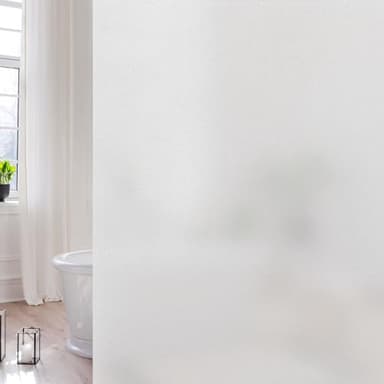 Volcanics Frosted Glass Window Privacy Film, Removable Static Cling Bathroom Window Film, Heat Control UV Blocking, Peep-Proof, Ideal for Home Office 35.4 x 39.3 Inches - Image 1