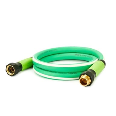 SANFU Upgraded Hybrid Lead-In Garden Hose 5/8-Inch X 6 FT, Burst 800PSI, Water Hose, Flexible, With Grip Handle, 3/4" GHT Solid Brass Fittings, Green + White - Image 1