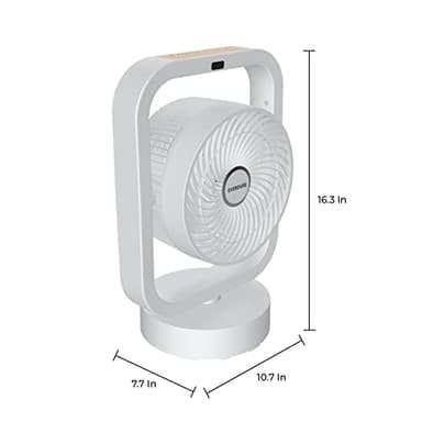 Everdure 10” Oscillating AC Floor, Desk or Table Fan, 4 Speed Settings, Targeted Airflow Control, Remote Control Included, Portable, Perfect for Bedroom, Living Room, Home Office, White - Image 2