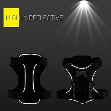 Demigreat Service Dog Harness, Reflective Dog Vest Harness with 5 PCS Patches, Adjustable Soft Oxford Pet Harness, Inner Layer Mesh, Easy to Control for Dogs - Image 5