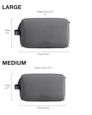 BAGSMART Toiletry Bag for Men, Travel Toiletry Organizer Dopp Kit Water-resistant Shaving Bag for Toiletries Accessories, Door Room Essentials,Grey-large - Image 2